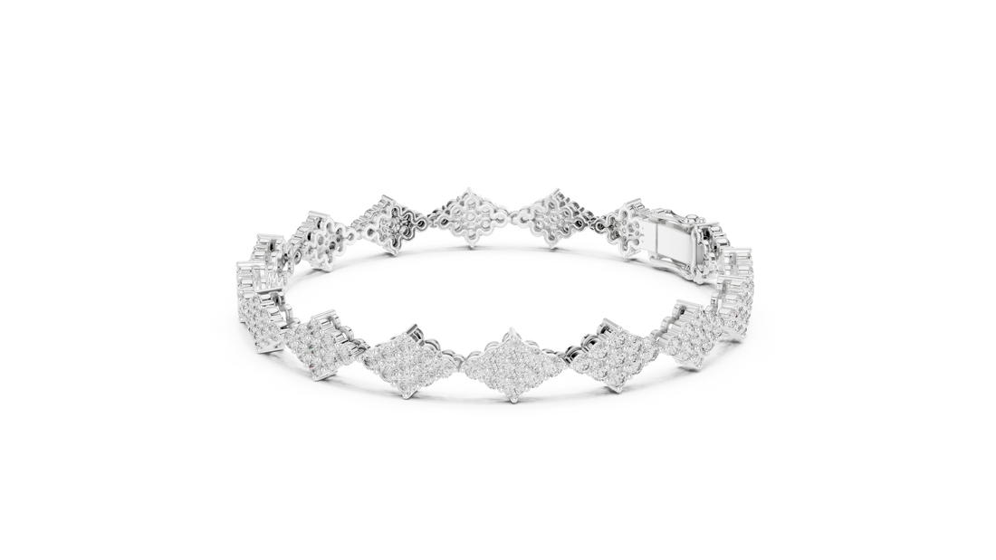 Diamond Cluster Link Bracelet