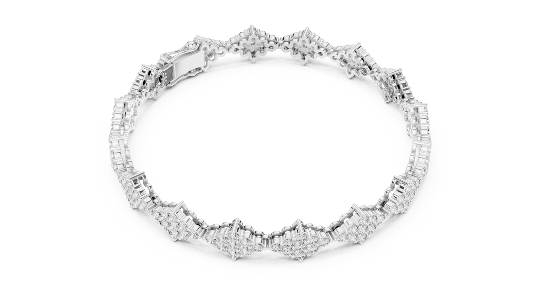 Diamond Cluster Link Bracelet