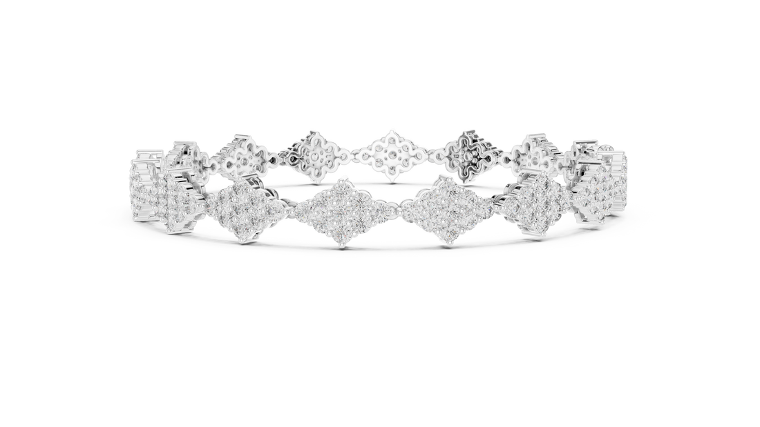Diamond Cluster Link Bracelet