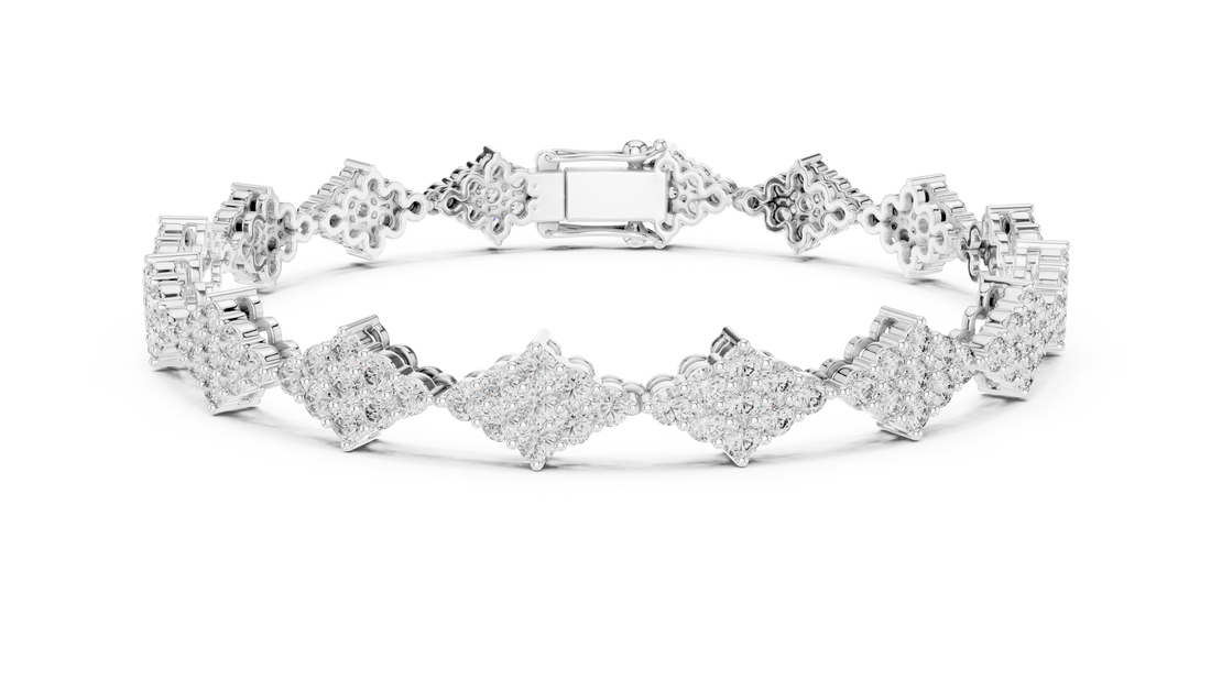 Diamond Cluster Link Bracelet