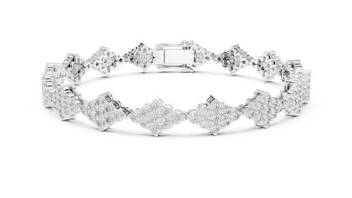 Diamond Cluster Link Bracelet