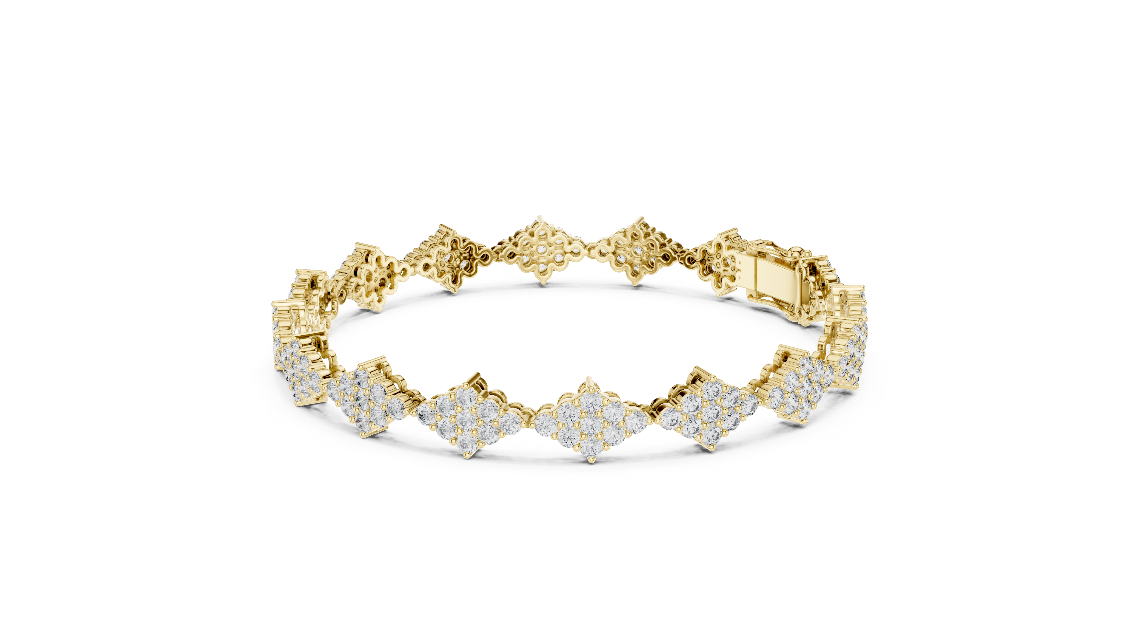 Diamond Cluster Link Bracelet