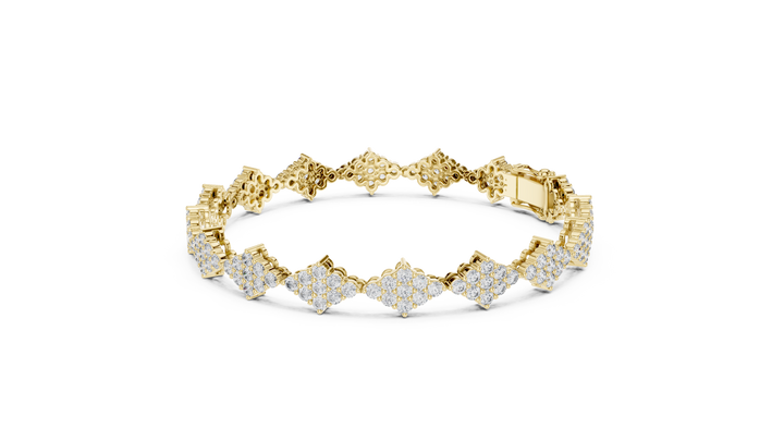 Diamond Cluster Link Bracelet