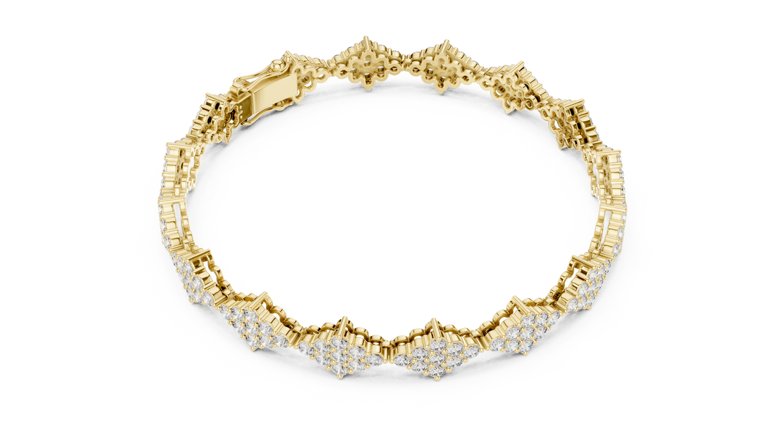 Diamond Cluster Link Bracelet