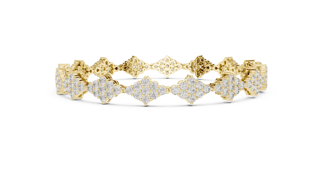 Diamond Cluster Link Bracelet