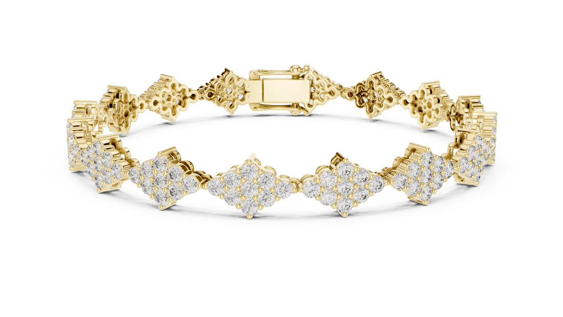 Diamond Cluster Link Bracelet