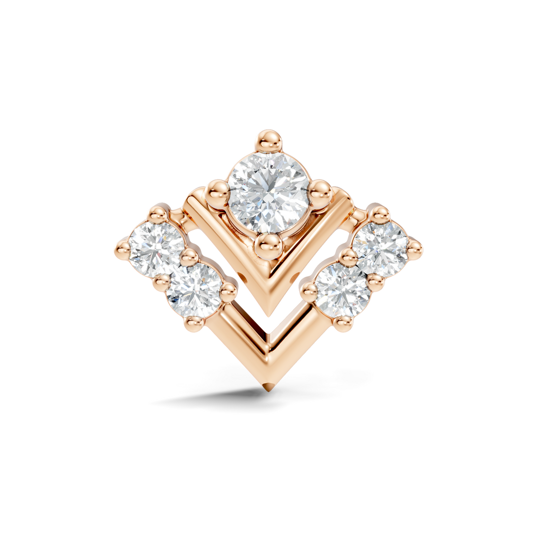 Chevron V-Shape Diamond Nose Pin