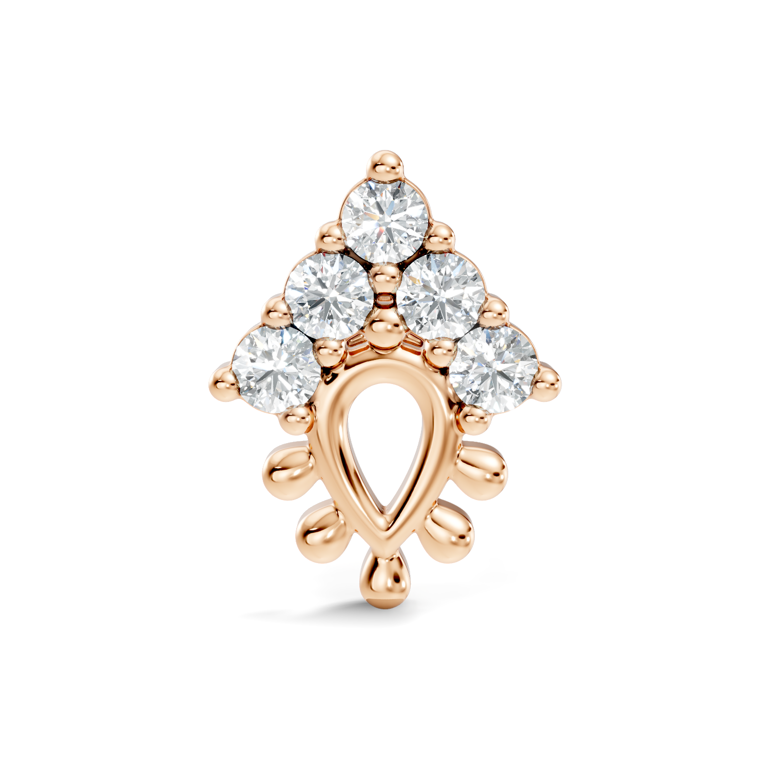 Teardrop Crown Diamond Nose Pin