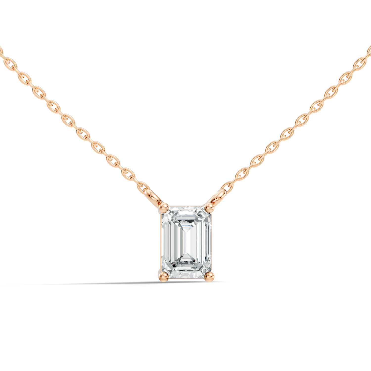 71 Pointer Emerald-Cut Solitaire Diamond Pendant