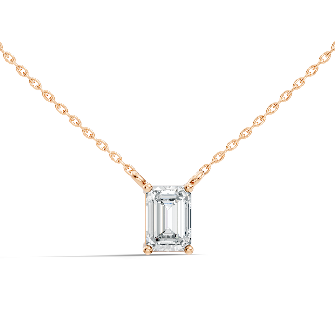 71 Pointer Emerald-Cut Solitaire Diamond Pendant