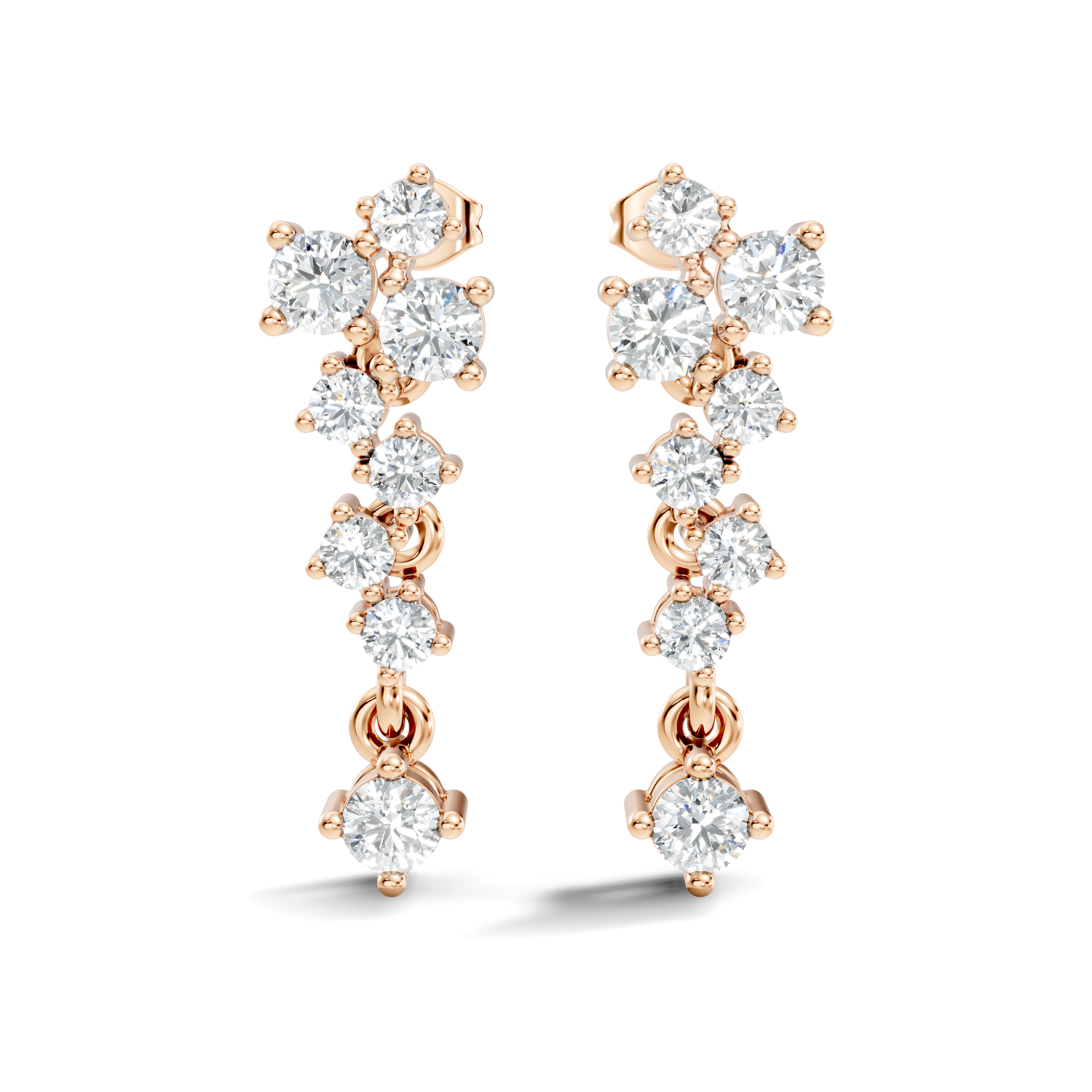 Asymmetric Cluster Drop Earrings