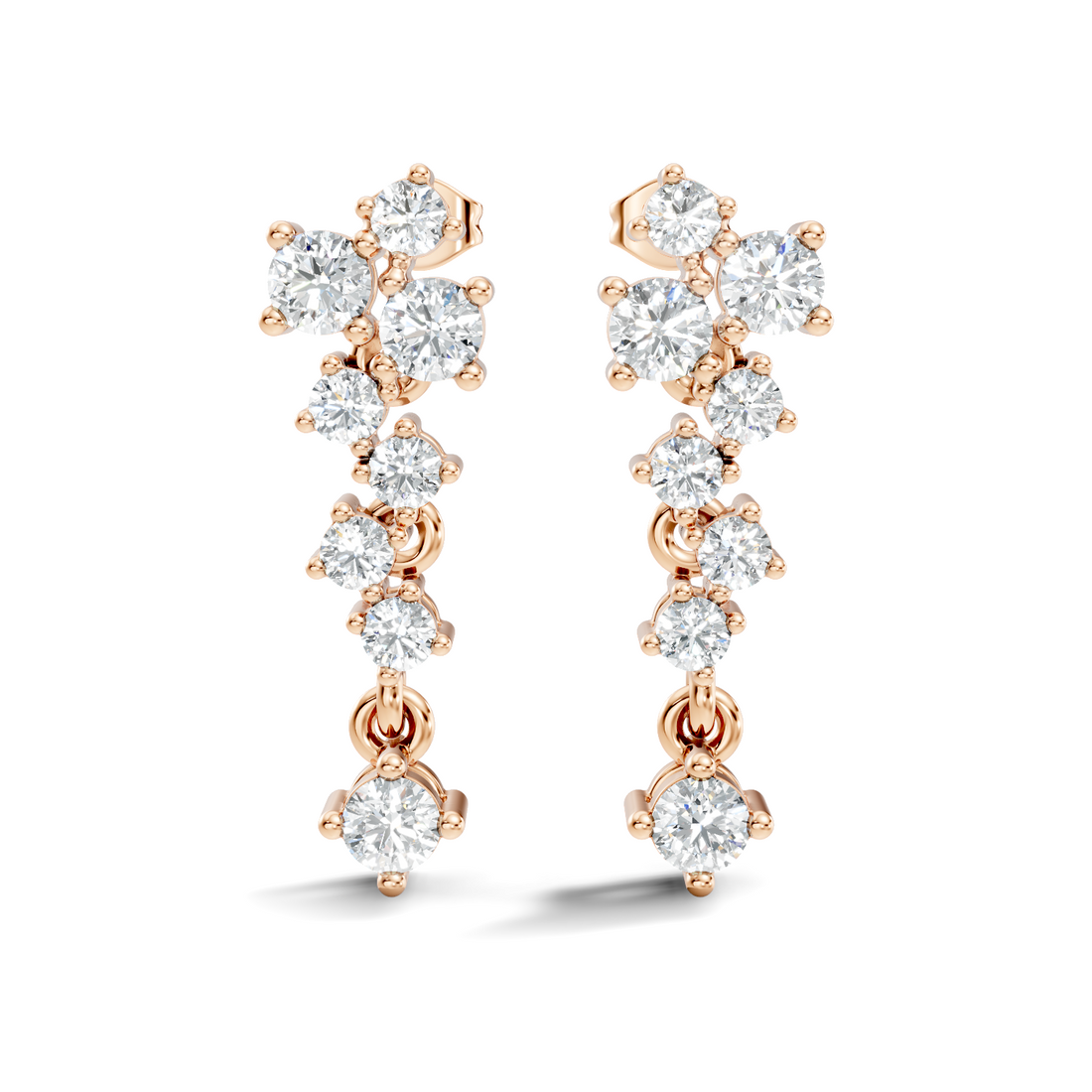 Asymmetric Cluster Drop Earrings