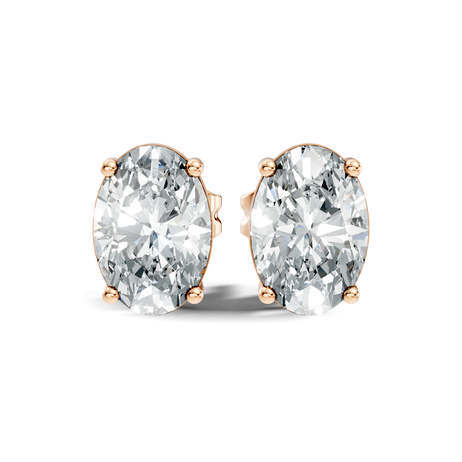 Oval Diamond Solitaire Stud (1.80 TCW)