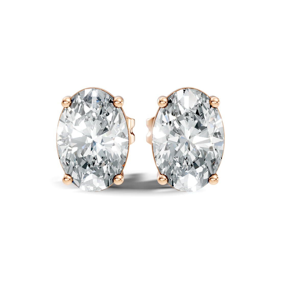 Oval Diamond Solitaire Stud (1.80 TCW)