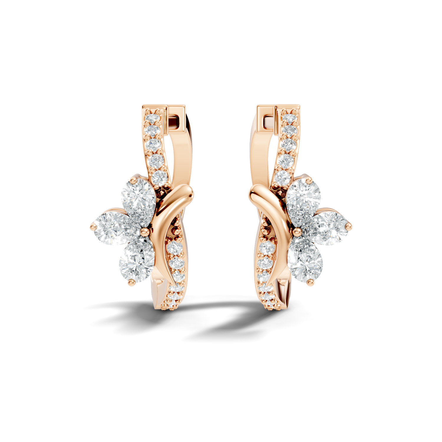 Elegance Floral C-Hoop Earrings