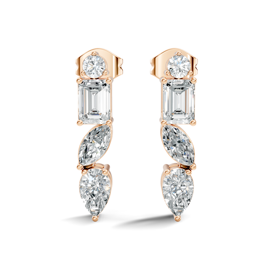 Multi-Cut Linear Cascade Diamond Stud