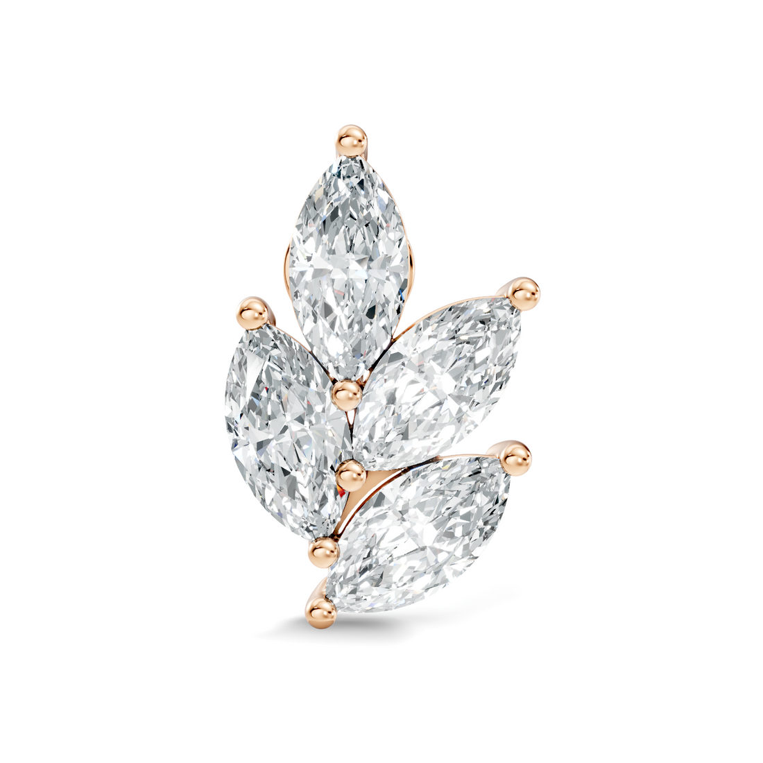 Marquise Vine Four-Stone Diamond Nose Pin