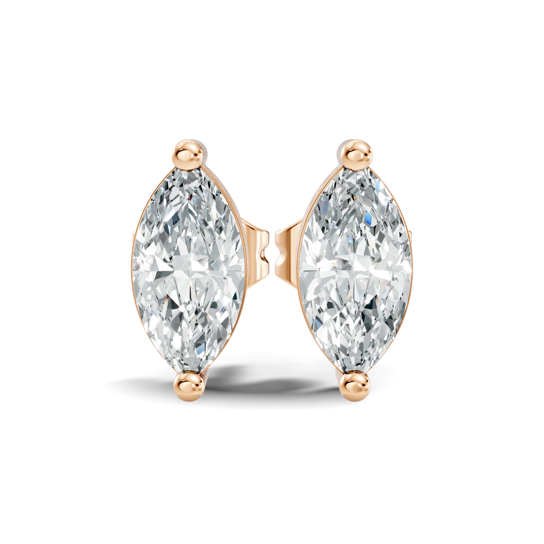 Marquise Cut Diamond Solitaire Stud  (1.27 TCW)