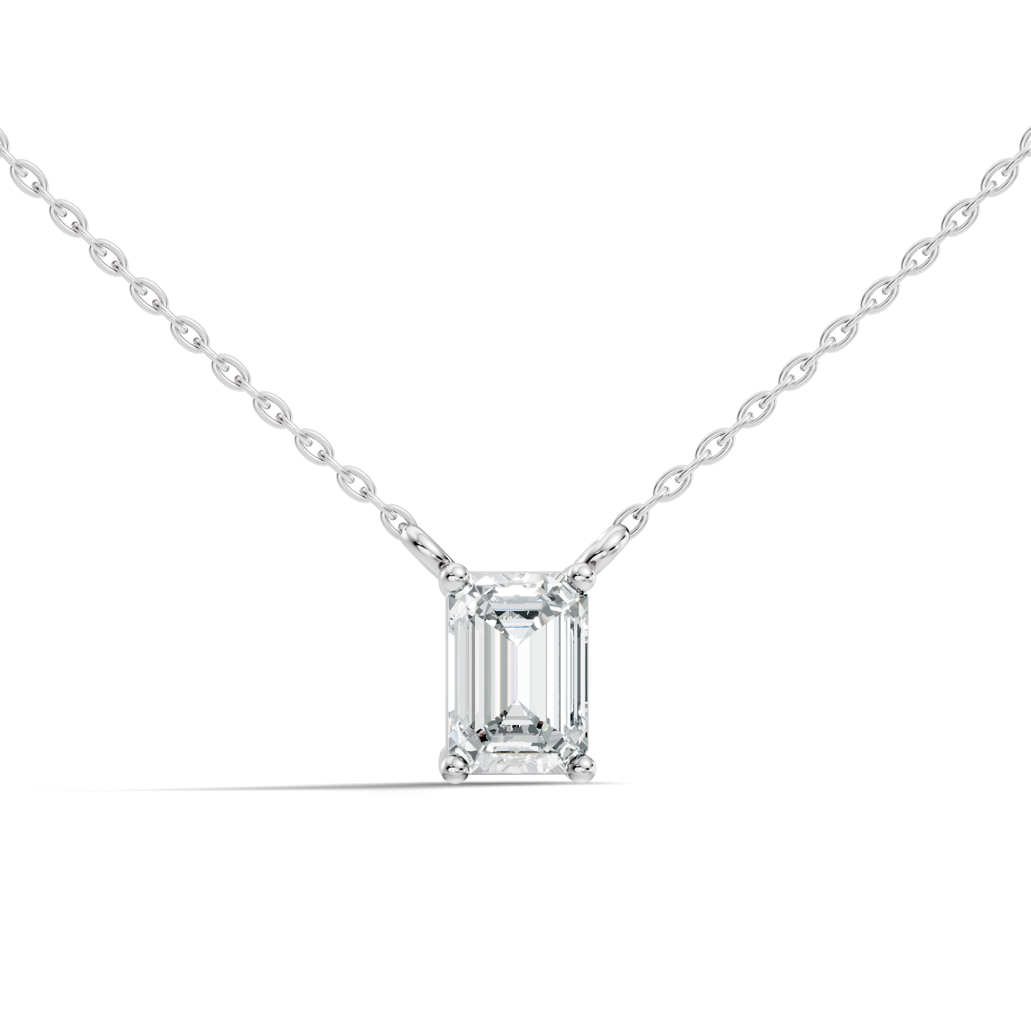 71 Pointer Emerald-Cut Solitaire Diamond Pendant