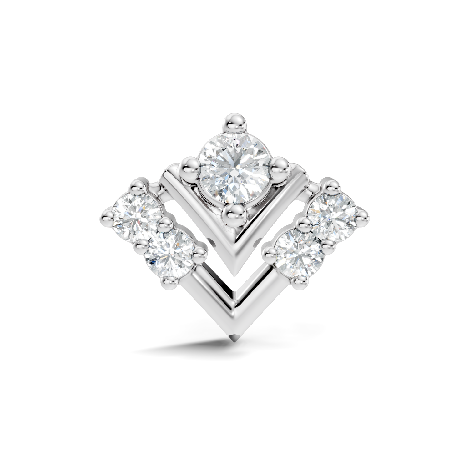 Chevron V-Shape Diamond Nose Pin