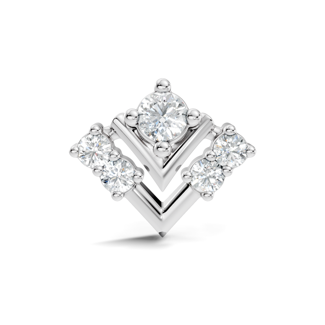 Chevron V-Shape Diamond Nose Pin