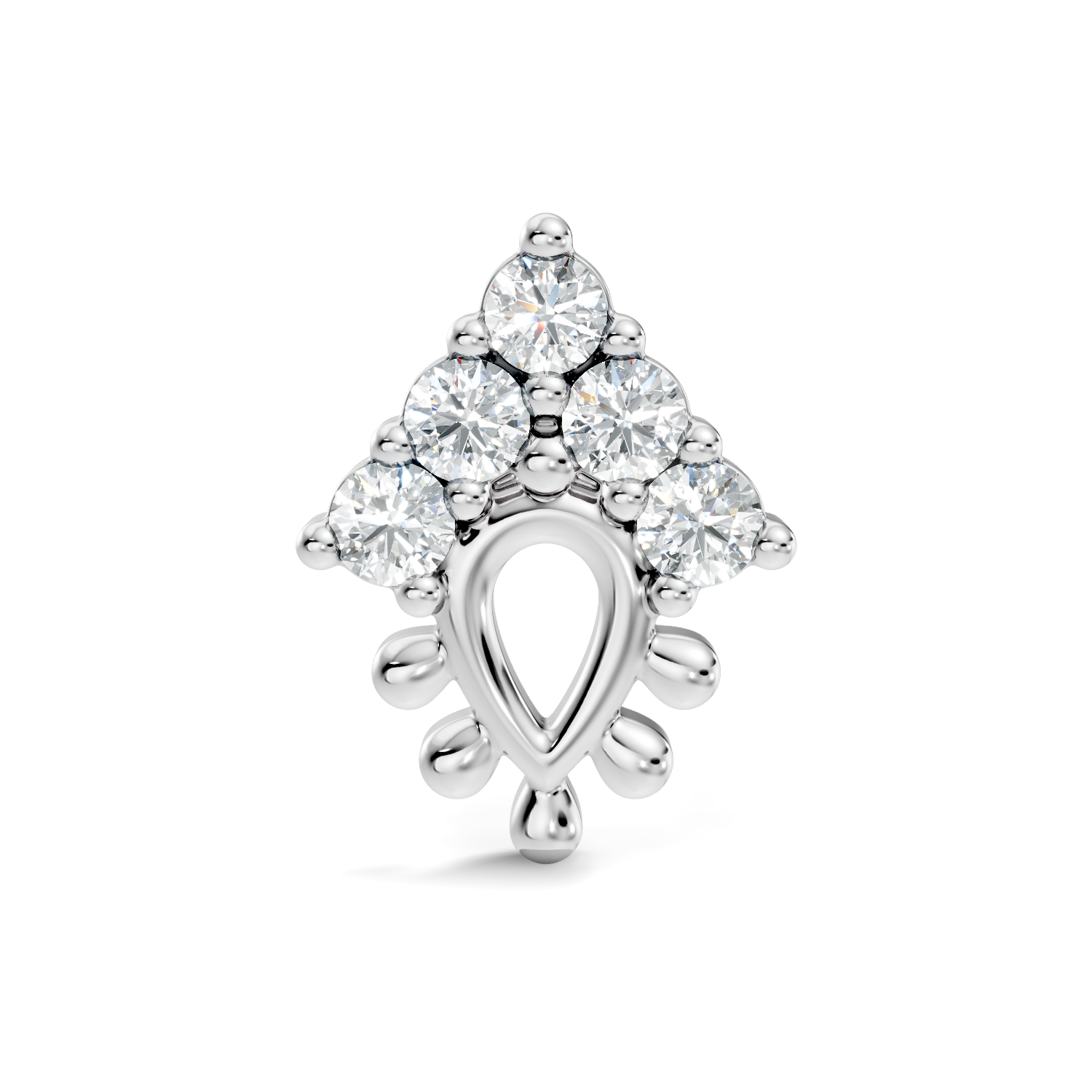 Teardrop Crown Diamond Nose Pin