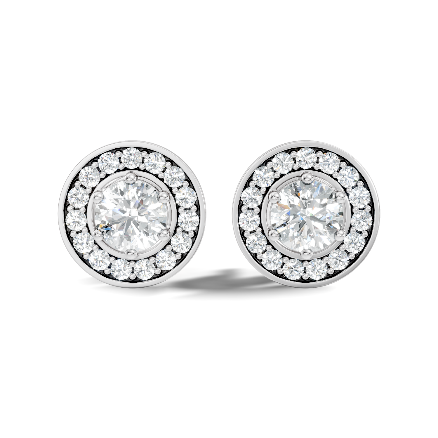 Round Solitaire Halo Stud