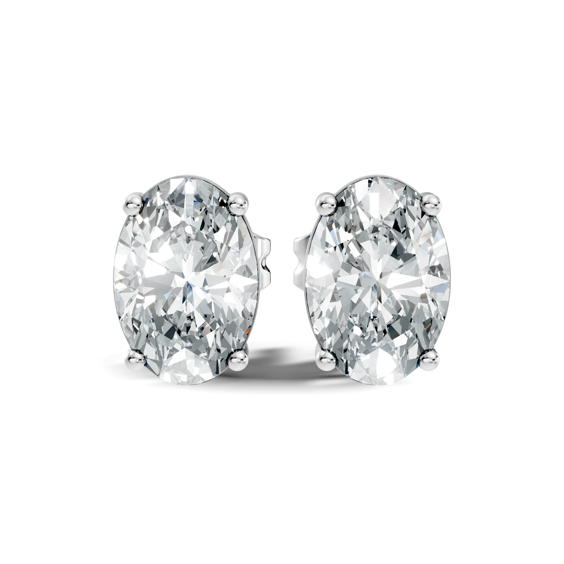 Oval Diamond Solitaire Stud (1.80 TCW)