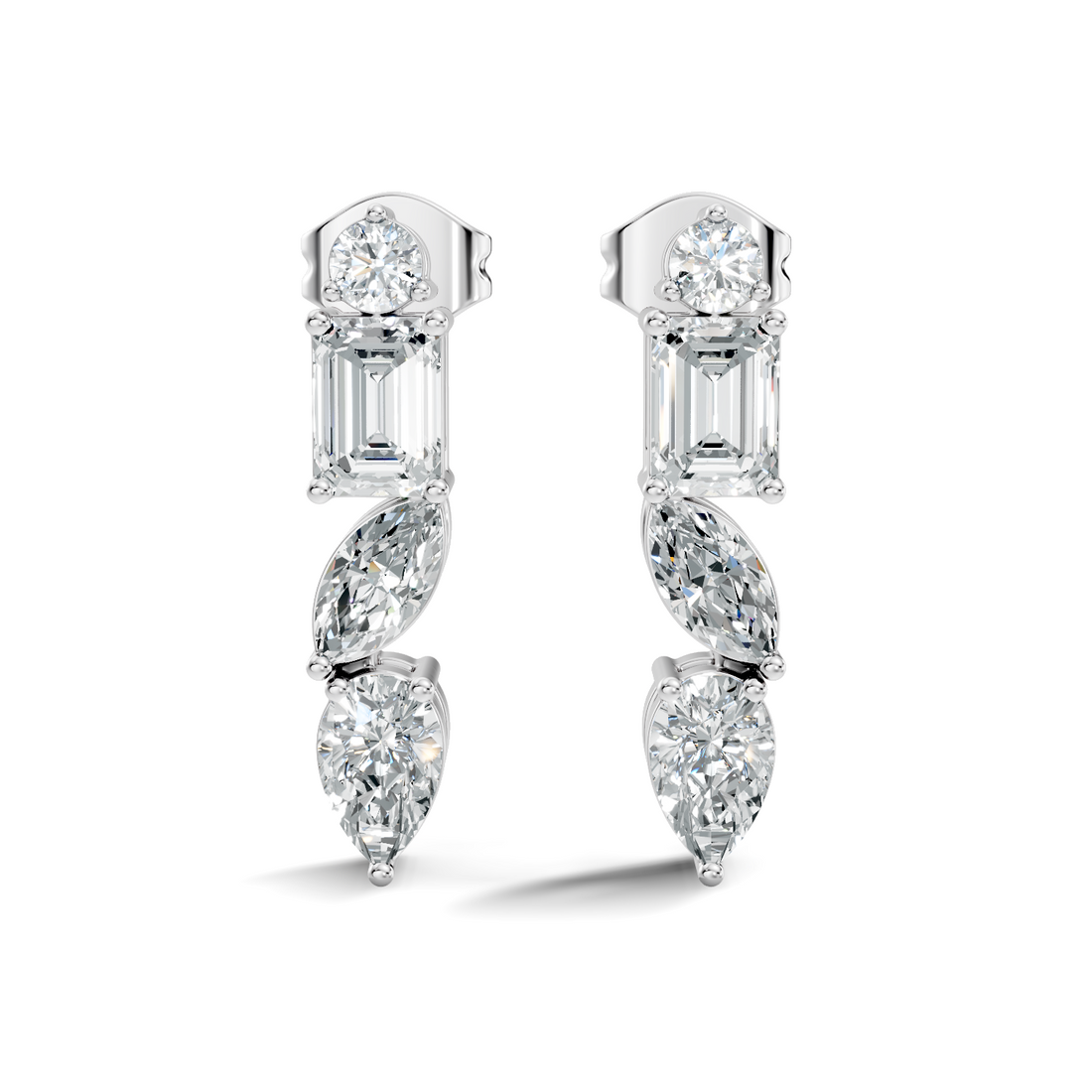 Multi-Cut Linear Cascade Diamond Stud