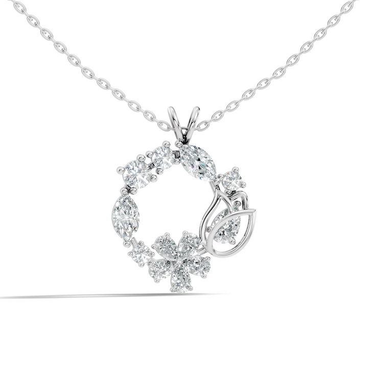 Flower Wreath Diamond Pendant