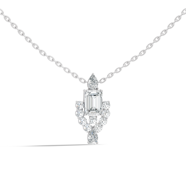 Emerald-Cut Diamond Vintage Halo Pendant