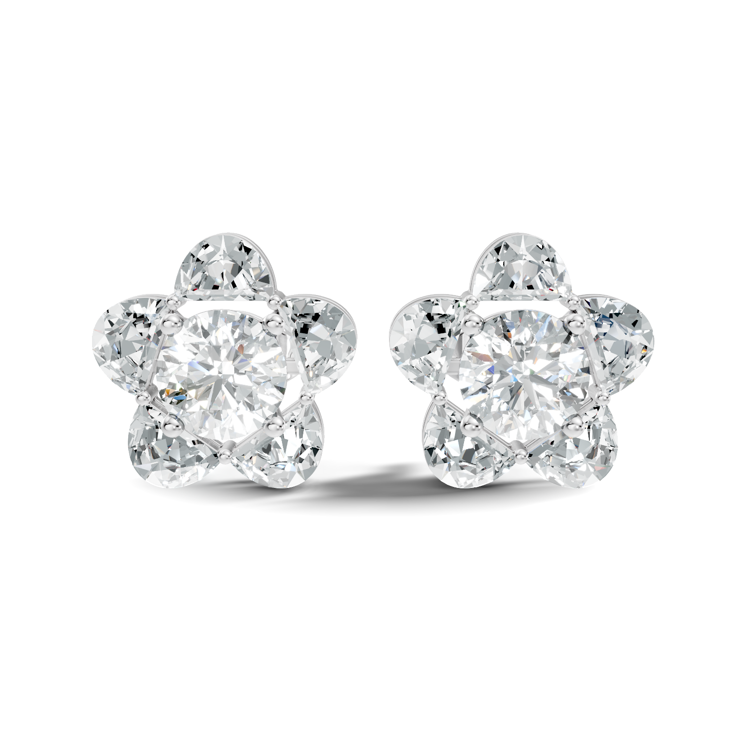 5-Petal Floral Solitaire Stud