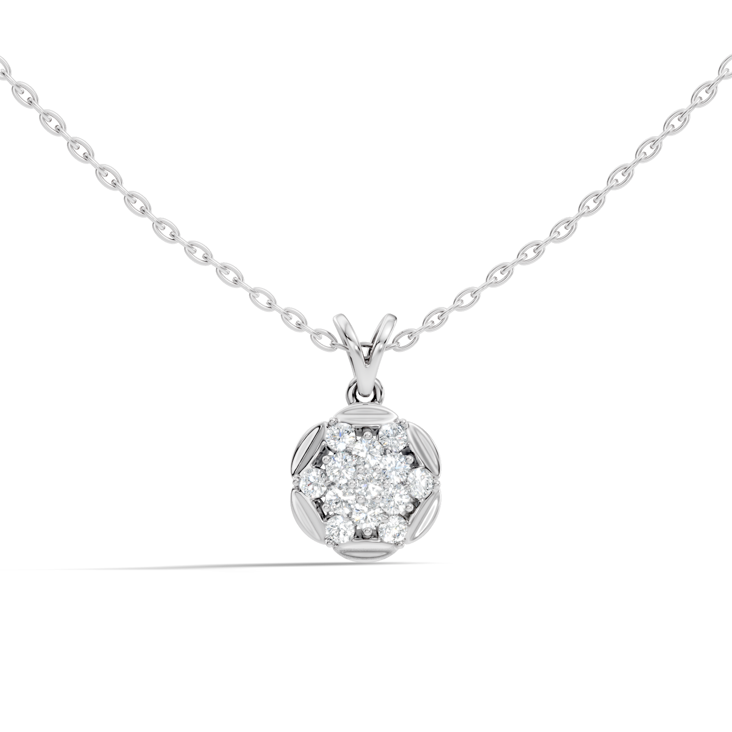 Flower Cluster Medallion Diamond Pendant