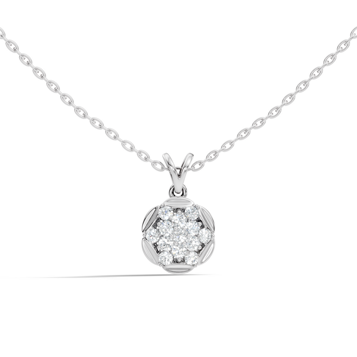 Flower Cluster Medallion Diamond Pendant