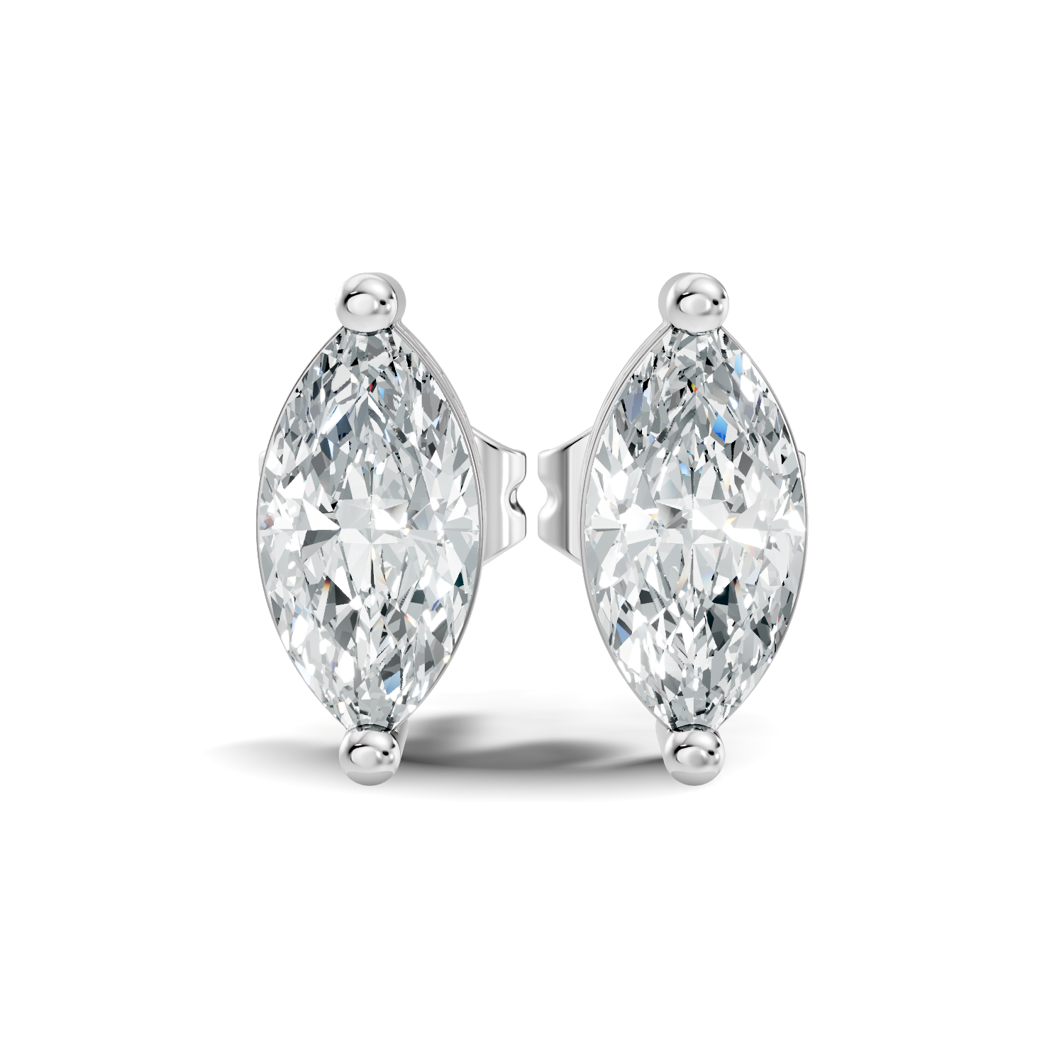 Marquise Cut Diamond Solitaire Stud  (1.27 TCW)