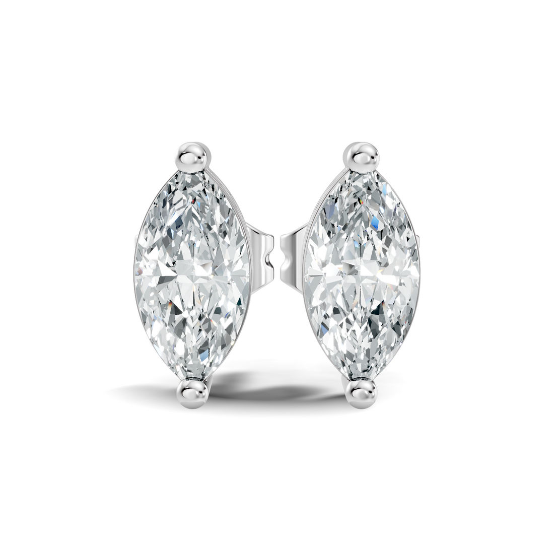 Marquise Cut Diamond Solitaire Stud  (1.27 TCW)