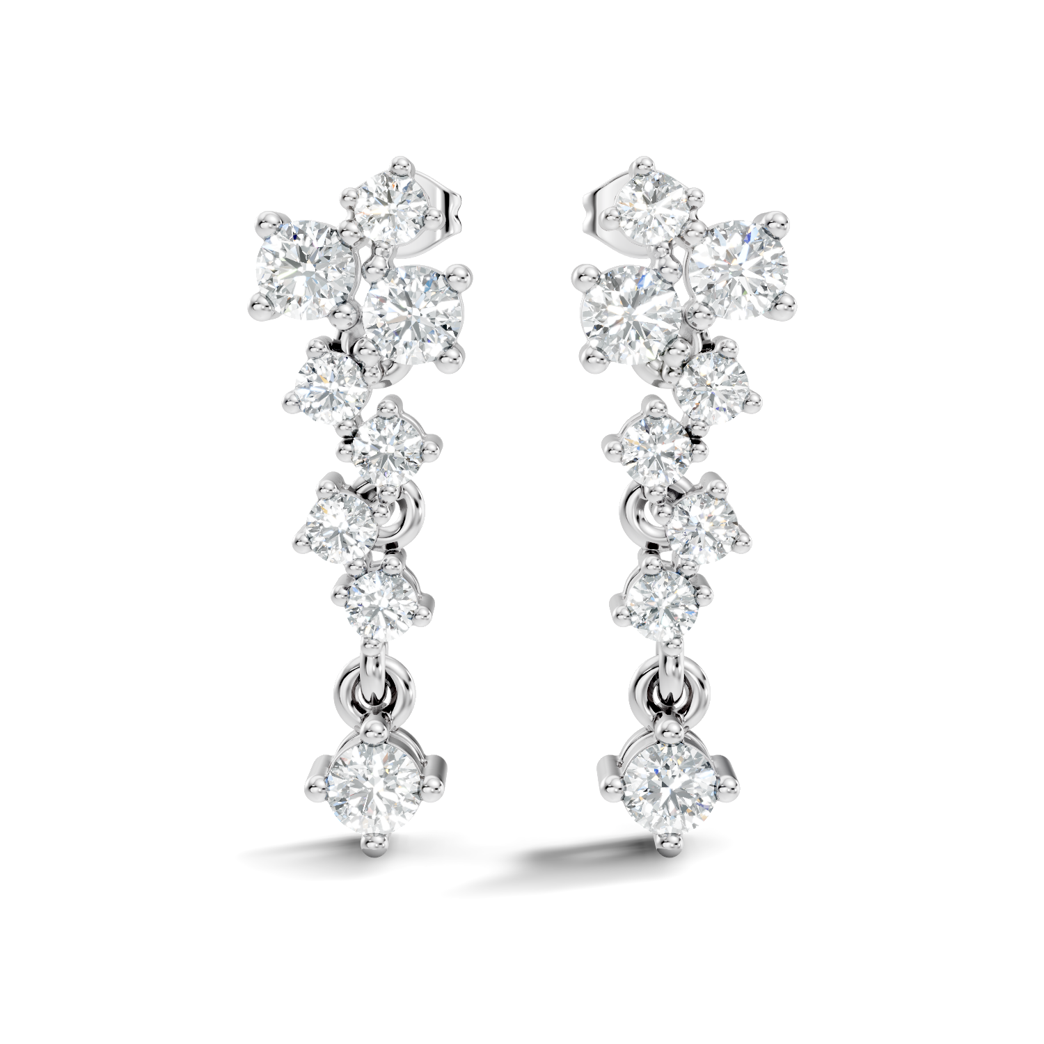 Asymmetric Cluster Drop Earrings