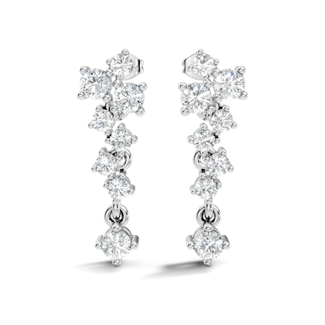 Asymmetric Cluster Drop Earrings