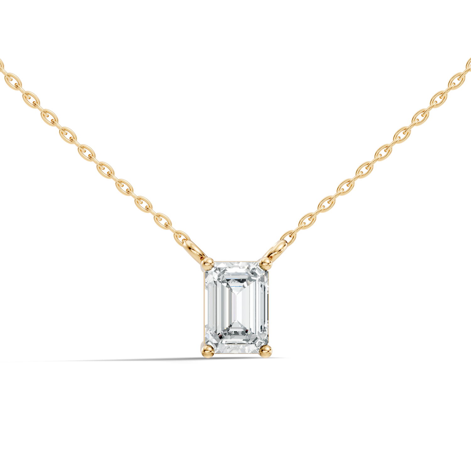 71 Pointer Emerald-Cut Solitaire Diamond Pendant