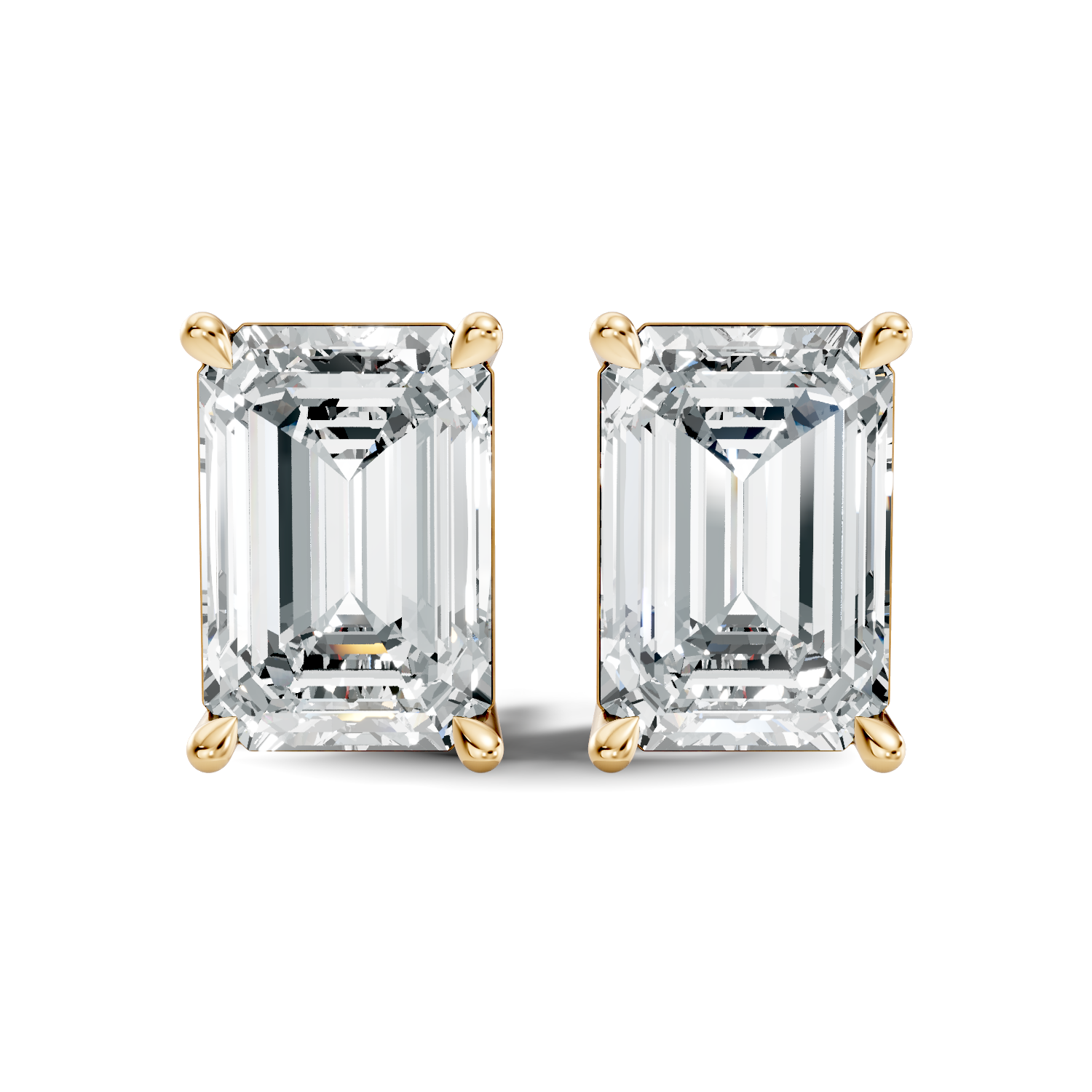 Emerald Cut Diamond Four-Prong Solitaire Stud (6.41 TCW)