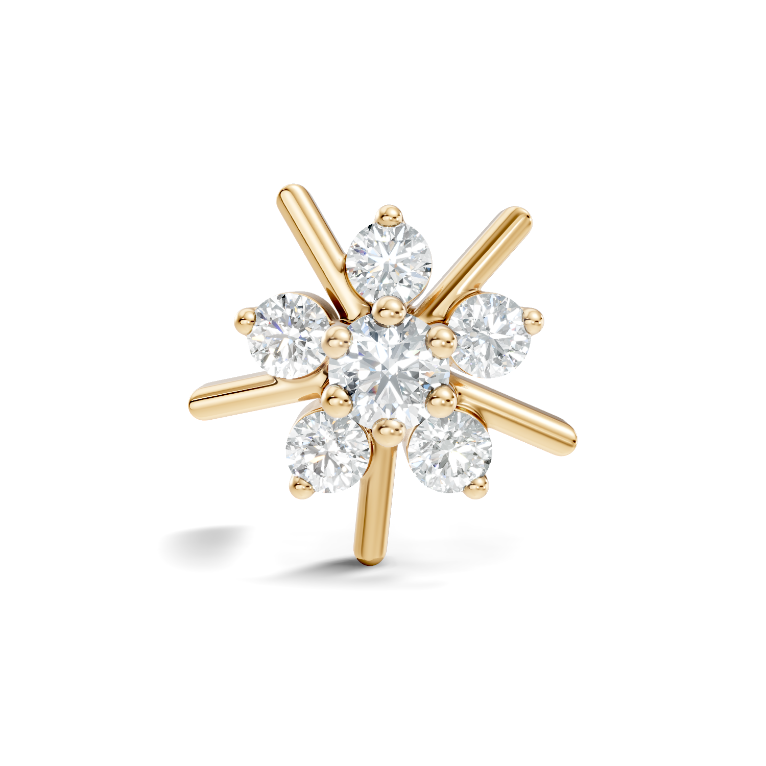 Starburst Spoke Diamond Nose Pin