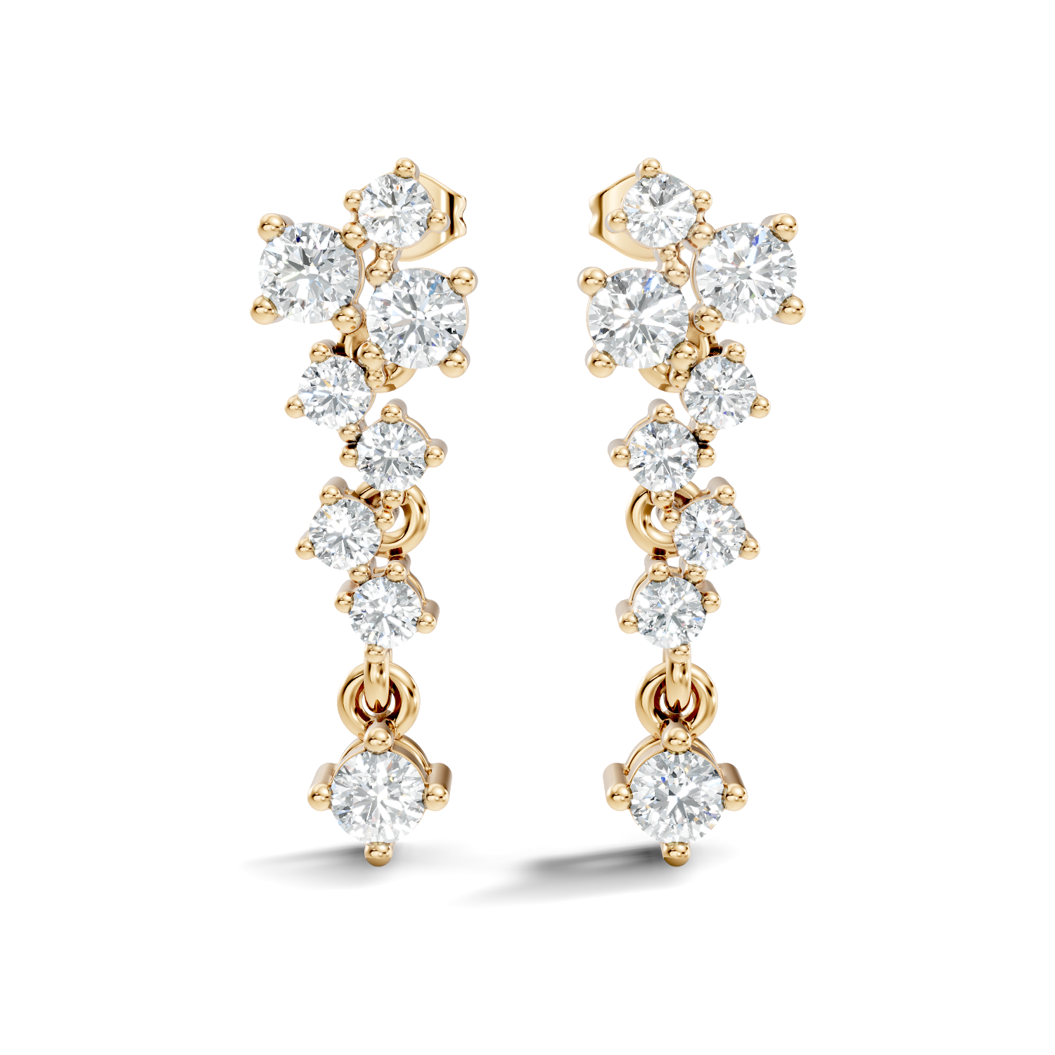 Asymmetric Cluster Drop Earrings
