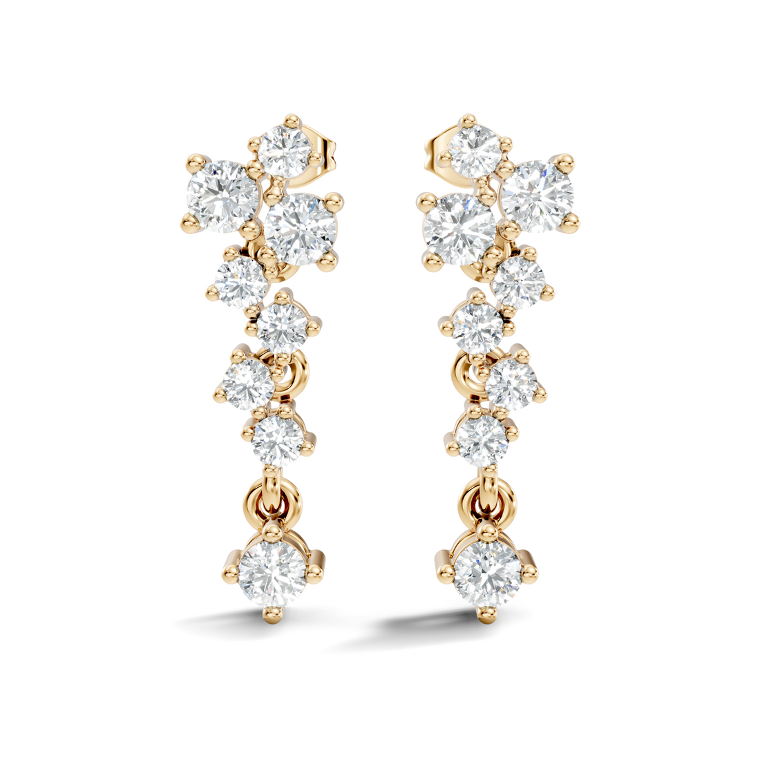 Asymmetric Cluster Drop Earrings