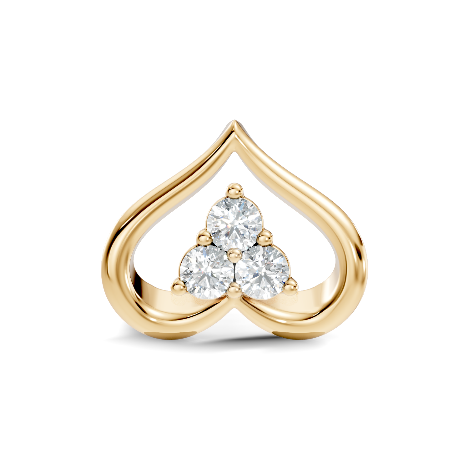 Open Heart Trio Diamond Nose Pin