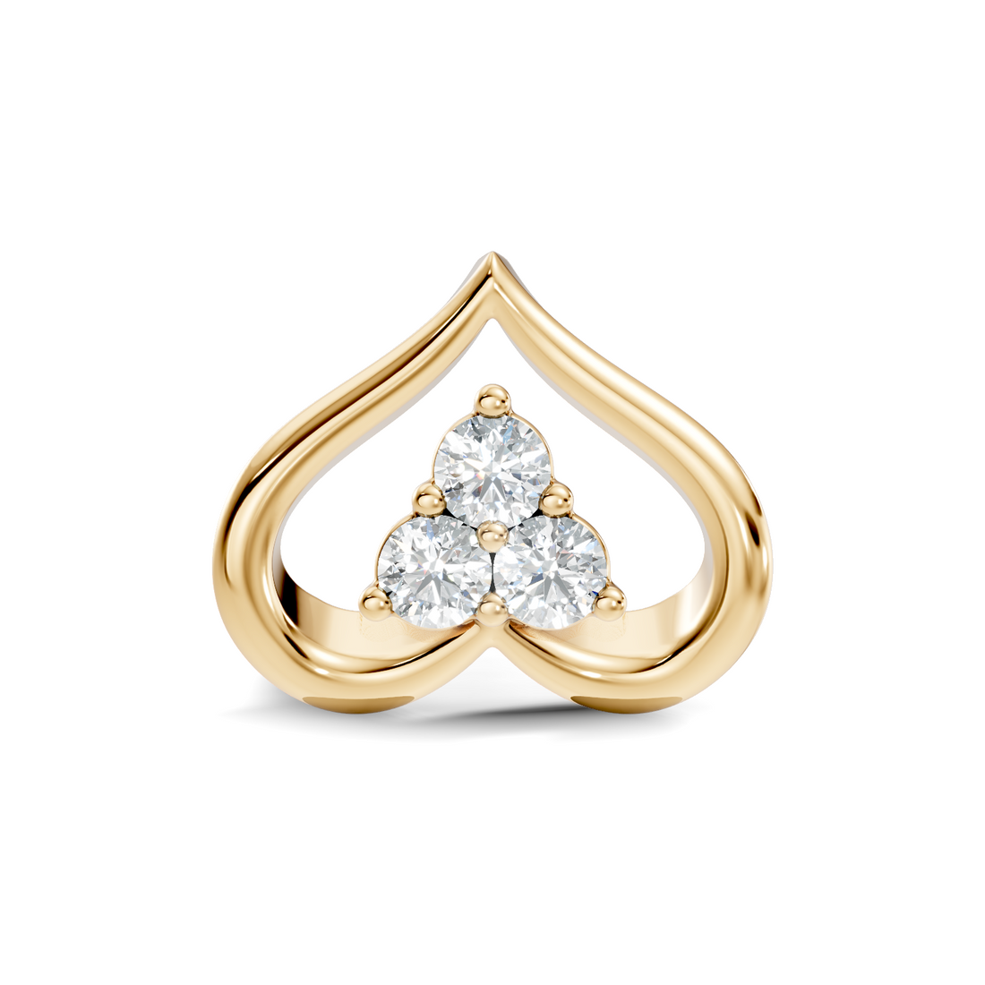 Open Heart Trio Diamond Nose Pin