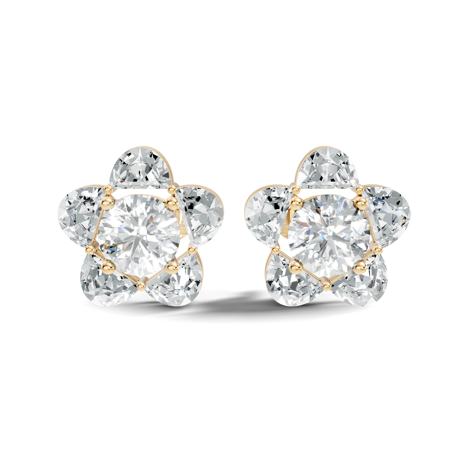5-Petal Floral Solitaire Stud