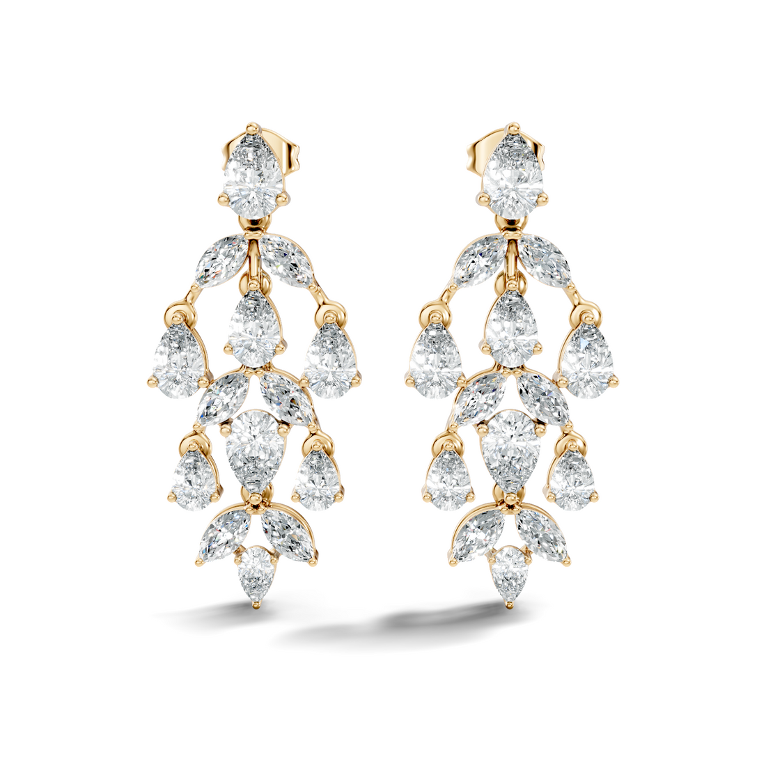 Chandelier Pear & Marquise Diamond Statement Earrings