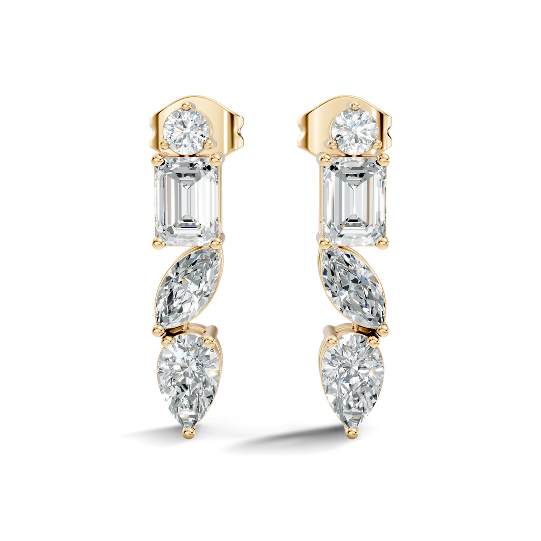 Multi-Cut Linear Cascade Diamond Stud