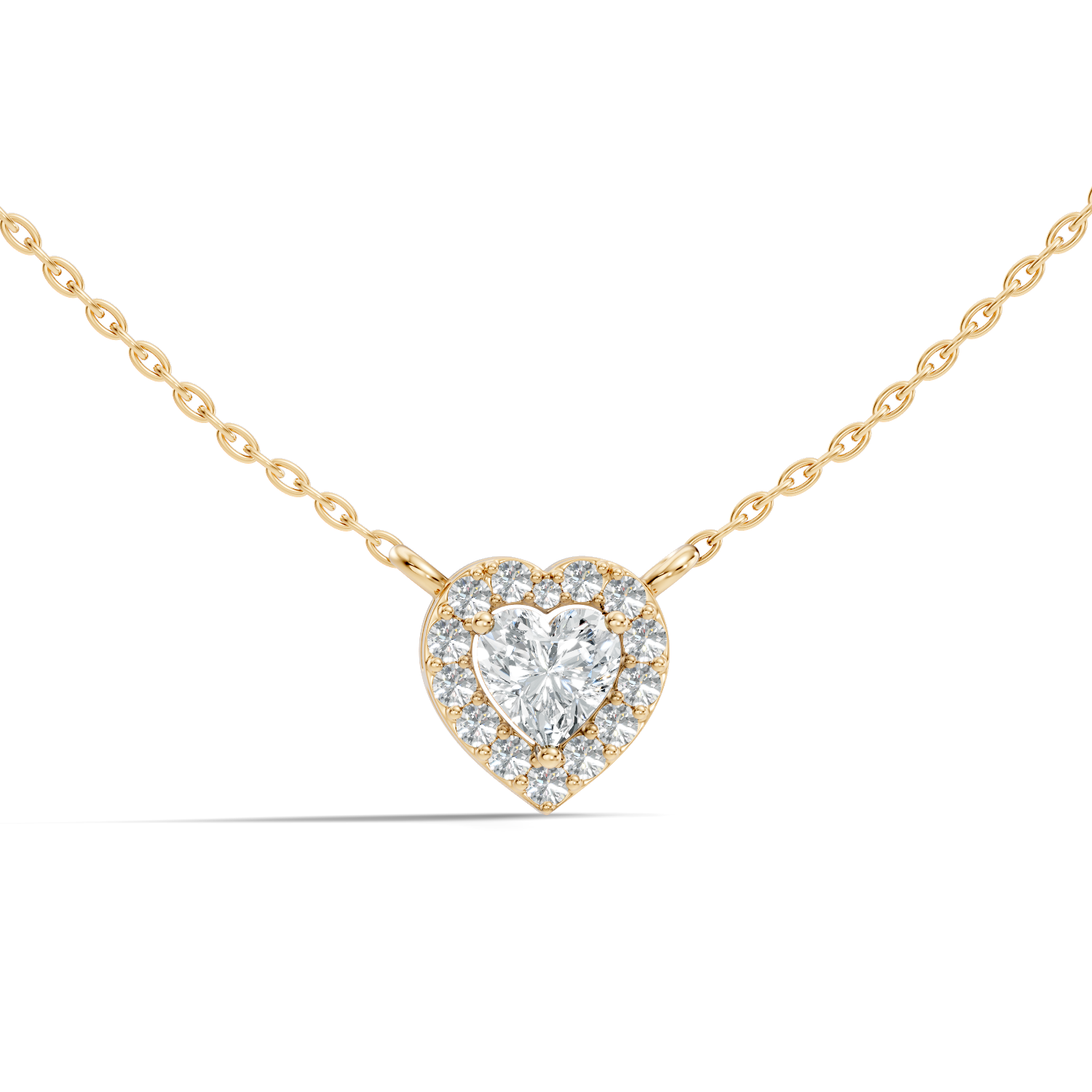 Heart-Cut Diamond Halo Pendant
