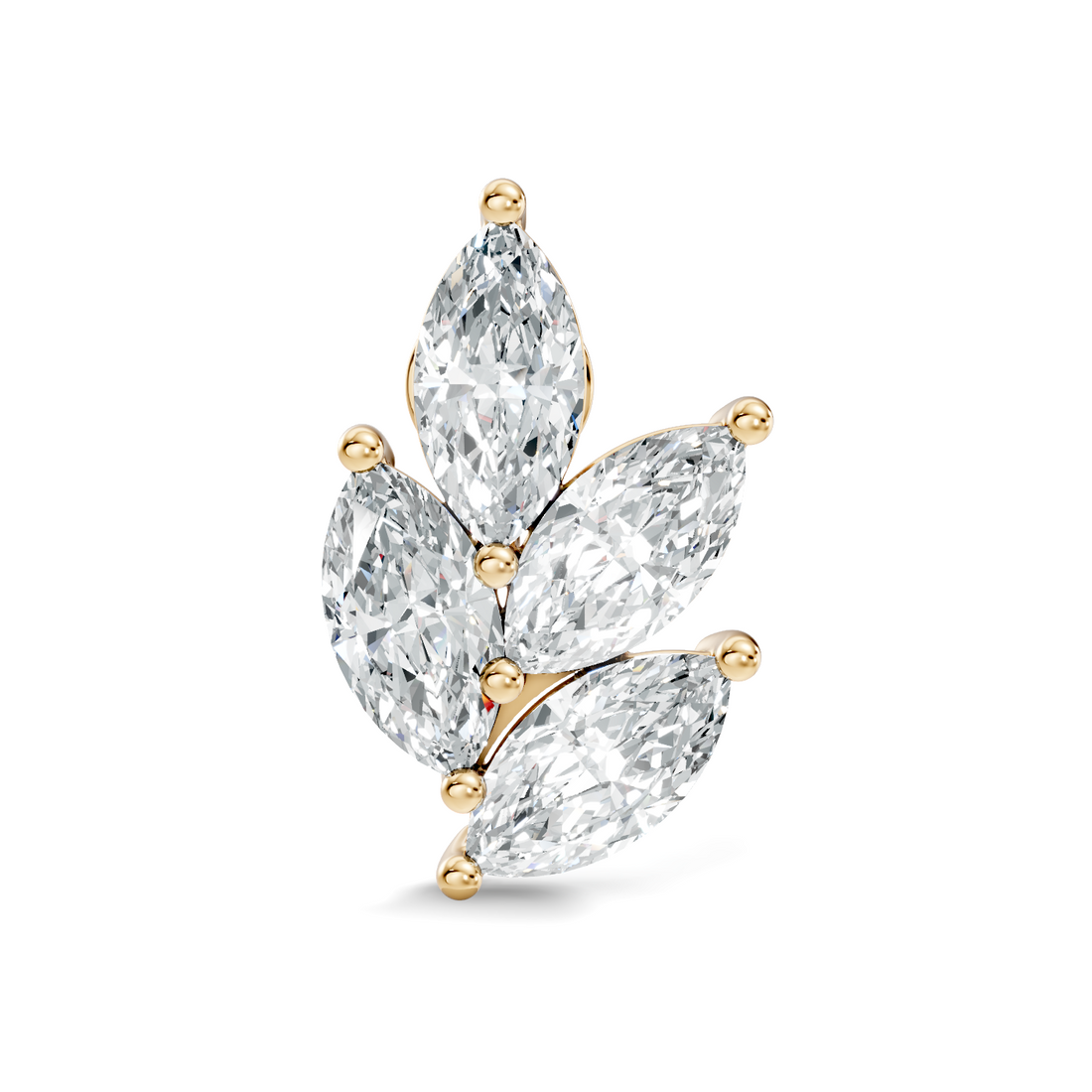 Marquise Vine Four-Stone Diamond Nose Pin